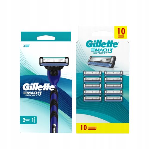  Gillette Mach 3 SPORT Rasierer für Rasiererpatronen, 10 Stk.