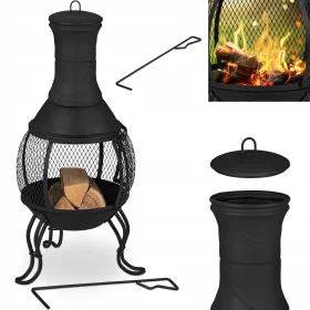  Gartenofen Gartenkamin für Terrasse Gusseisen Ofenrost XXL