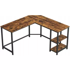    Songmics Vasagle Eckschreibtisch 138 x 138 x 76 cm Brauntöne