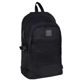  Paso Schulrucksack mit mehreren Fächern, schwarz