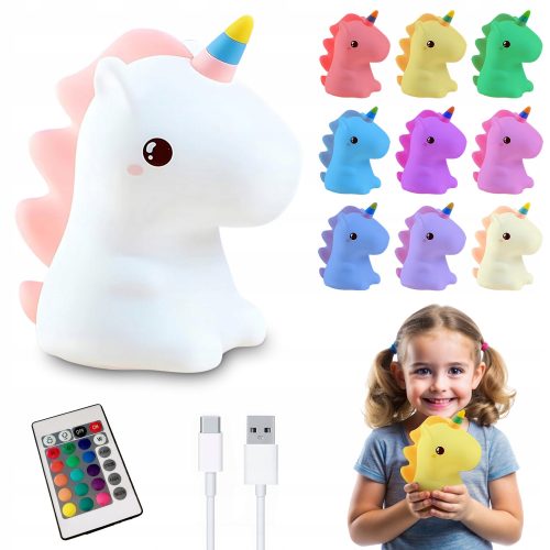  SILIKON-LED-NACHTLAMPE REGENBOGEN-EINHORN USB
