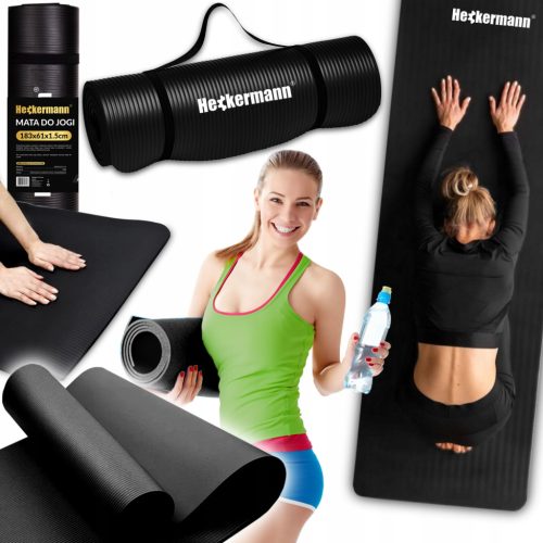  Heckermann Gymnastikmatte 183 cm x 61 cm schwarz