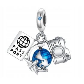  MD Charms Flugzeug Globus Reisepass Kamera REISE | S925