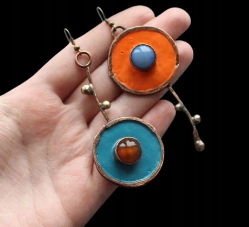  Asymmetrische Antik-Bronze-Ohrringe, Vintage-Boho-Stil, Vintage-Piercing-Retro