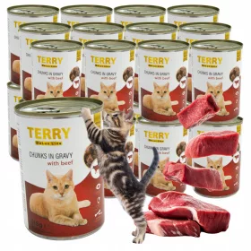  DOSE NASSFUTTER FÜR KATZEN DOSEN SET RIND 24x415G