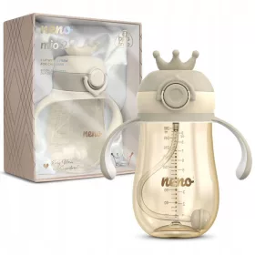    NENO MIO2 BRAUNER INNOVATIVER BECHER, FLASCHE MIT BEWICHTETEM STROHHALM 280 ml von 12M
