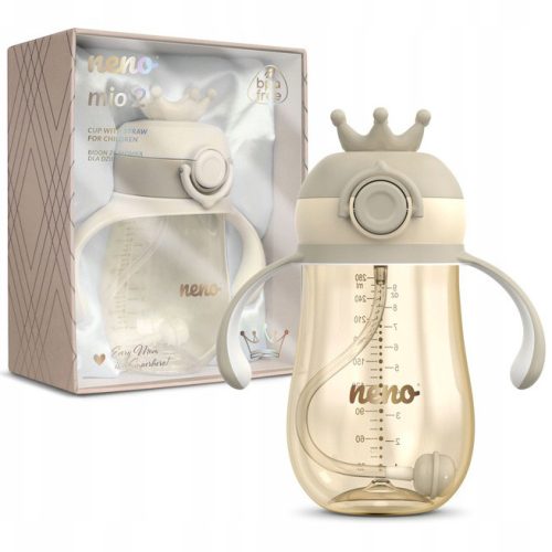  NENO MIO2 BRAUNER INNOVATIVER BECHER, FLASCHE MIT BEWICHTETEM STROHHALM 280 ml von 12M