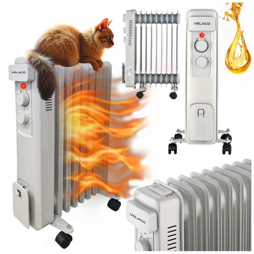  ELEKTRISCHER ÖLKÜHLER 9 RIPPEN THERMOSTAT VESUVIUS 2000 WAT