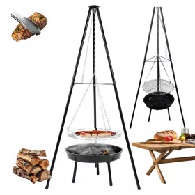  Garten-Holzkohlegrill mit Deckel VL11 Schwarz