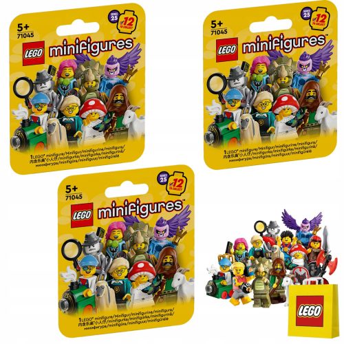  3× LEGO Minifiguren 71045 Minifiguren Serie 25 + LEGO 6315786 PAPIERBEUTEL VP KLEIN S 24X18X8