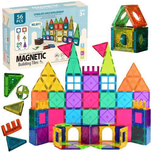 MAGNETISCHE KONSTRUKTIONS-LÄDAGOGISCHE BLÖCKE GROSSE PANELS 3D-PUZZLE 56 EL