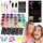  GROSSES TATTOO-SET GLITZER-TATTOOS-VORLAGEN 24 FARBEN