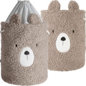    Geschlossener Spielzeugkorb-Organizer, großer Wäschebehälter, 40 x 50 cm, Bär, 48 l