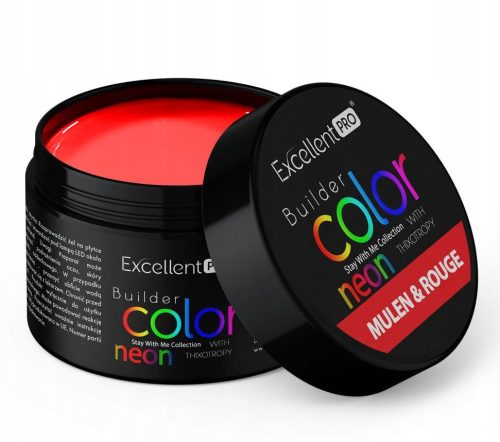  AUSGEZEICHNETES PRO BUILDER GEL AUFBAUGEL NEON RED MULEN & ROUGE 30 g