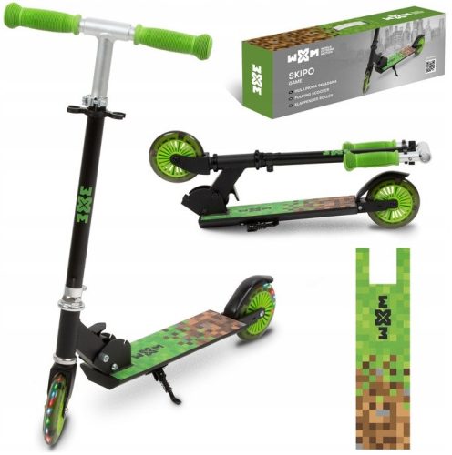 Kidwell WXM Skipo Game faltbarer Roller schwarz-grün + FOLIENUMSCHLAG FB03G 240x350+50mm 1St