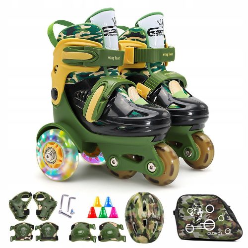  Kinder-Rollschuhschuh-Set für Anfänger, mehrfarbig, Größen 27–30