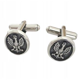  OVALE ADLER-MANSCHETTENKNÖPFE MIT ADLER, SILBER SILBER 925