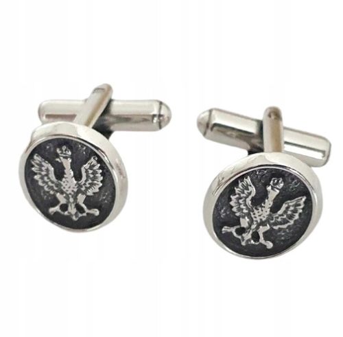  OVALE ADLER-MANSCHETTENKNÖPFE MIT ADLER, SILBER SILBER 925