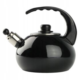    Traditioneller emaillierter Stahlkessel Silesia Emalia 2,5 l, schwarz