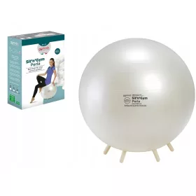  Gymnastikball mit Griffen 55 cm ecru