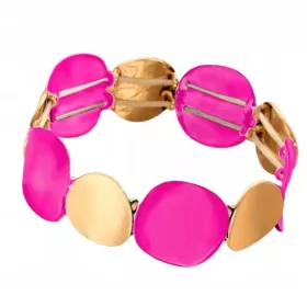  Dehnbares Armband aus Fuchsia-Gold an einem RING-Gummiband