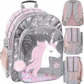 Paso Unicorn Schulrucksack für Mädchen 1. bis 3. Klasse