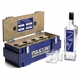    Alkohol-Box-Set zum Geburtstag eines Polizisten als Geschenk für den Vater eines Freundes