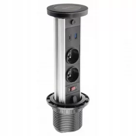  Elektroleiste, USB-Arbeitsplatte GTV schwarz