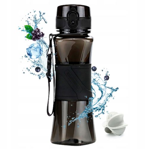  PROTEIN-SHAKER-FLASCHE FÜR ERNÄHRUNGEN 550-ML-TRITAN-WASSERFLASCHE, SCHWARZ