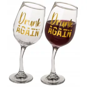 Drunk Again Lustiges XXL-Drunk-Weinglas