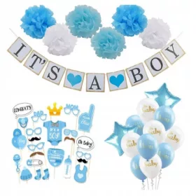   Babyparty-Dekorationsset, Kindergeburtstag, Fotokabine, Junge