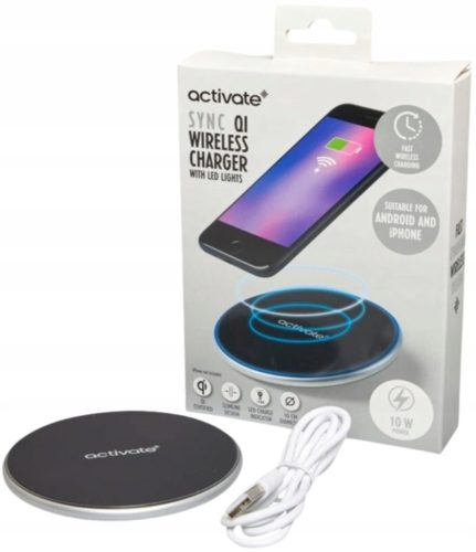  Aktivieren Sie 10 W induktives Ladegerät, LED-Dioden, QI-Geräte, Schwarz