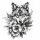  VORÜBERGEHENDES WASSERDICHTES TATTOO Wolfsblumen Herren Damen WASCHBAR