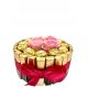  MERCI Kuchen Geschenk Muttertag Set aus Ferrero Rocher Süßigkeiten + Rosen