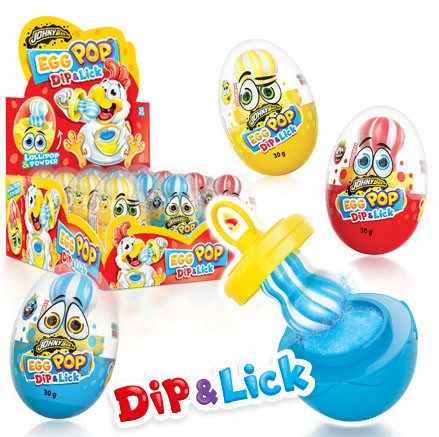 JOHNY BEE EGG POP DIPPER: Fruchtige Lutschbonbons zum Dippen