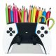  3D-Buntstift-Organizer Wie ein Playstation-Pad, Kajawis EKO-Schreibtischwerkzeug