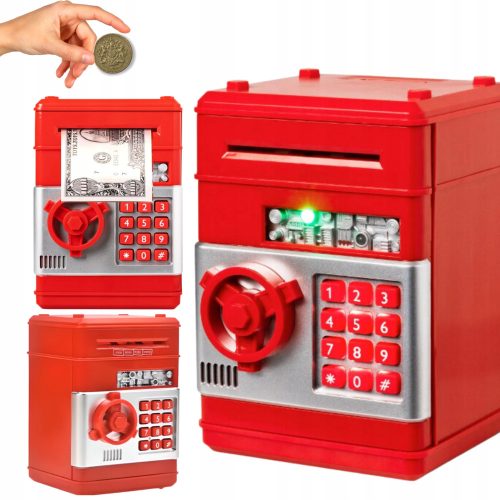  Safe, elektrisches Sparschwein, Geldautomat, Geld, Banknoten, Münzen, Passwort, Code
