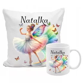    BECHER + KISSEN GESCHENK FÜR EINEN BALLETT-FAN, TANZ-BALLERINA-TÄNZERIN + NAME