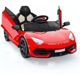 Lamborghini Kinder-Elektroauto, mit LED-Scheinwerfern, rot