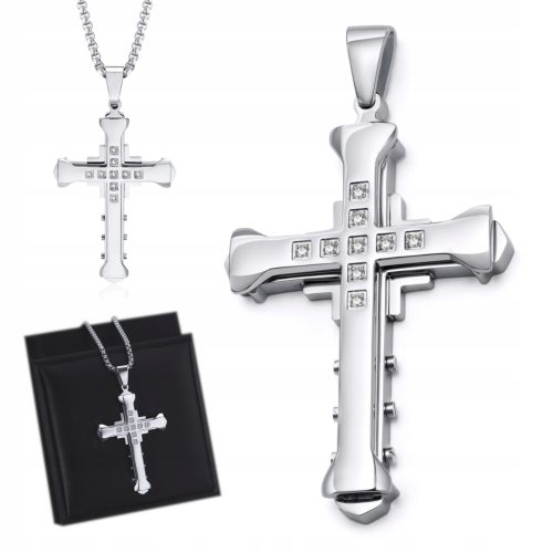  Silberkette mit Kreuz Kreuzkette Halskette ITALIENISCH + KOSTENLOS