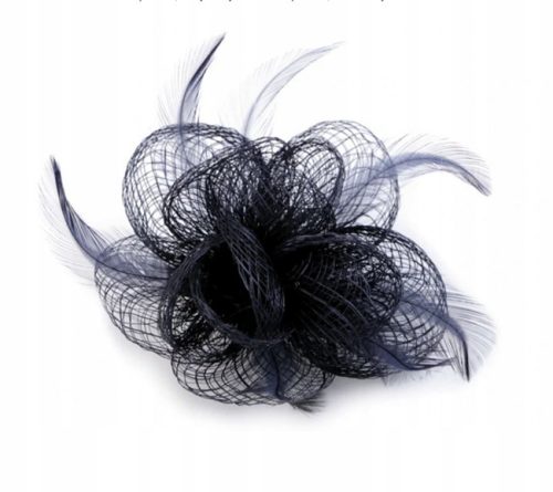  Brosche/Haarschmuck Marineblaue Blume mit Federn Fascinator/ 2903