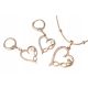  Goldschmuck-Set OHRRINGE + HERZ-HALSKETTE MIT ZIRKONIA, Chir-Stahl