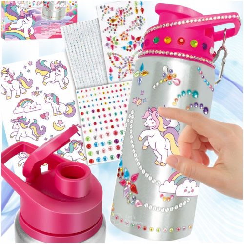  WASSERFLASCHE FÜR MÄDCHENFLASCHE DIY DO IT YOURSELF Einhorn-Diamanten