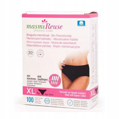  MASMI Menstruationshöschen aus Bio-Baumwolle, Größe XL, 1 Stk.