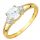  GOLDRING pr. 333 quadratische weiße Zirkonia-Öse 8k r.14