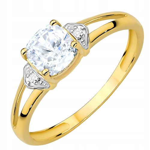  GOLDRING pr. 333 quadratische weiße Zirkonia-Öse 8k r.14