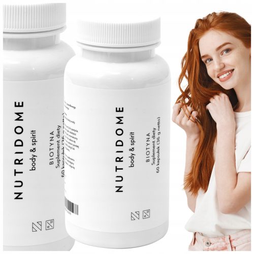Biotin 2500 mcg Kapseln für Haare, Haut und Nägel - Nutridome, 60 Stück