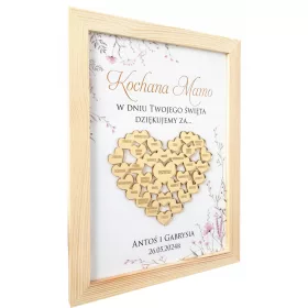    Ein Dankeschön-Geschenk für Ihre Mutter zum Muttertag, ein Geburtstagsgemälde mit einem goldenen Herzen