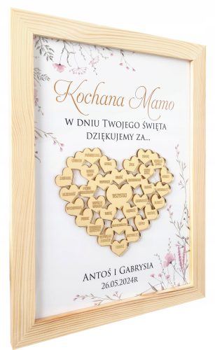  Ein Dankeschön-Geschenk für Ihre Mutter zum Muttertag, ein Geburtstagsgemälde mit einem goldenen Herzen