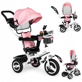  Ecotoys 1796 Dreirad, Weiß, Schwarz, Rosa, Grau